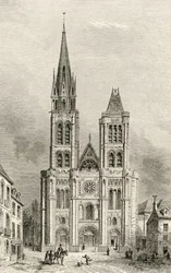Die Kathedrale von Saint Denis, mit dem Nordturm vor seinem Abriss, aus 